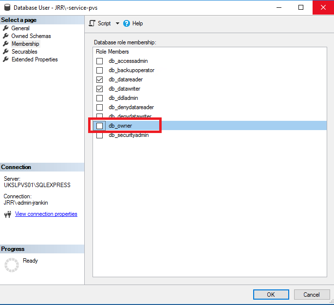cannot get sql tabs to connect